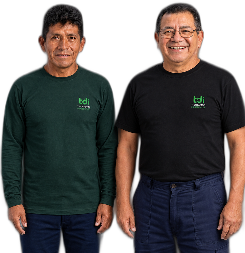 Camisetas t-shirt cuello redondo manga larga y manga corta con logo TDI bordado